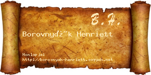 Borovnyák Henriett névjegykártya